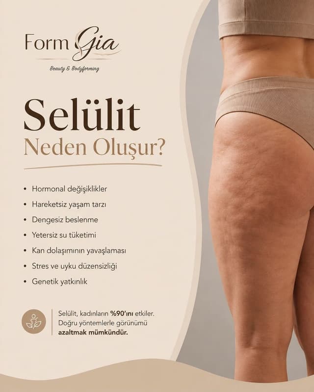 Selülit oluşumu üzerine bilgilendirme görseli